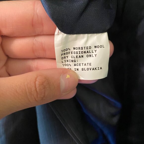 Men's Balmain Blue 2 Piece Suit Set 100% Wool Coat 46/ Pants 38 - Picture 4 of 10